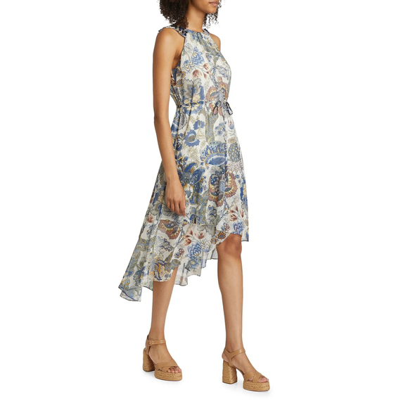 NWT Kobi Halperin Allison Beaded Midi Dress High-Low Floral $598 - Size L - Picture 2 of 16